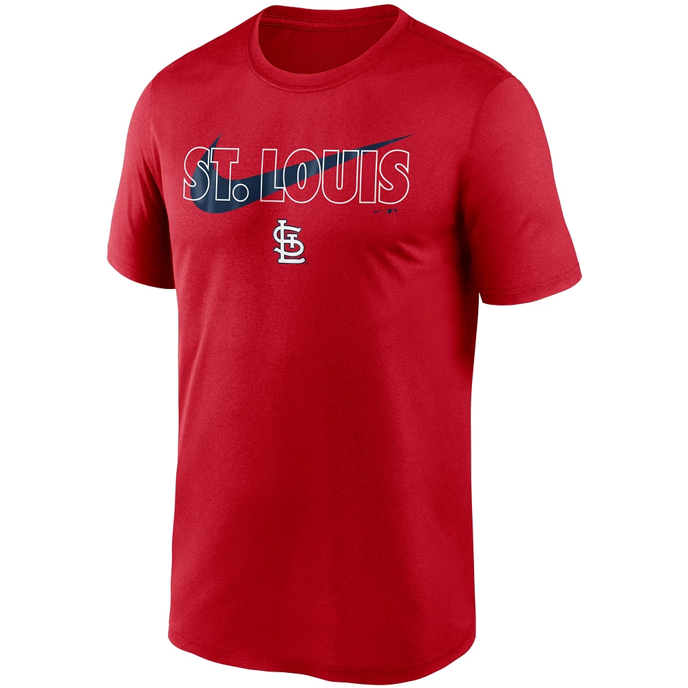 T-shirt Nike St. Louis Cardinals City Swoosh Legend Performance pour homme rouge