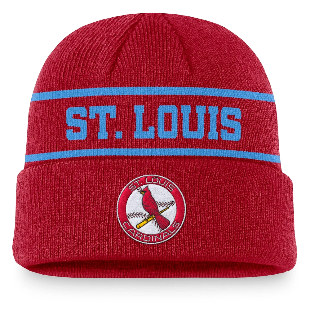 Bonnet en tricot à revers Nike Red St. Louis Cardinals Cooperstown Collection Rewind Terra pour homme