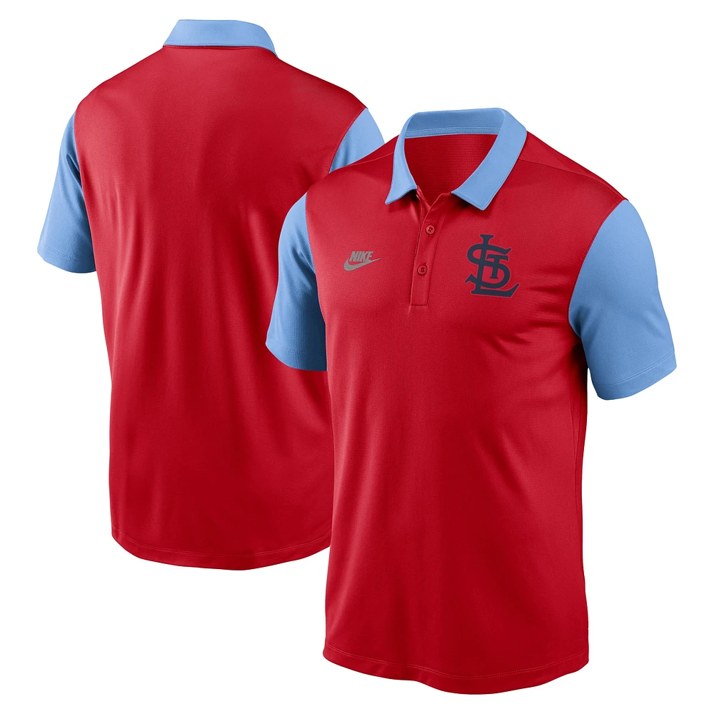 Polo Nike rouge de la collection Cooperstown des Cardinals St. Louis pour hommes