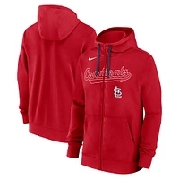 Men's Nike Red St. Louis Cardinals Knockout Script Full-Zip Hoodie