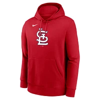 Men's Nike Red St. Louis Cardinals Logo Club Fleece Pullover Hoodie