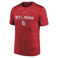 T-shirt Nike St. Louis Cardinals Wordmark Velocity Performance pour homme rouge