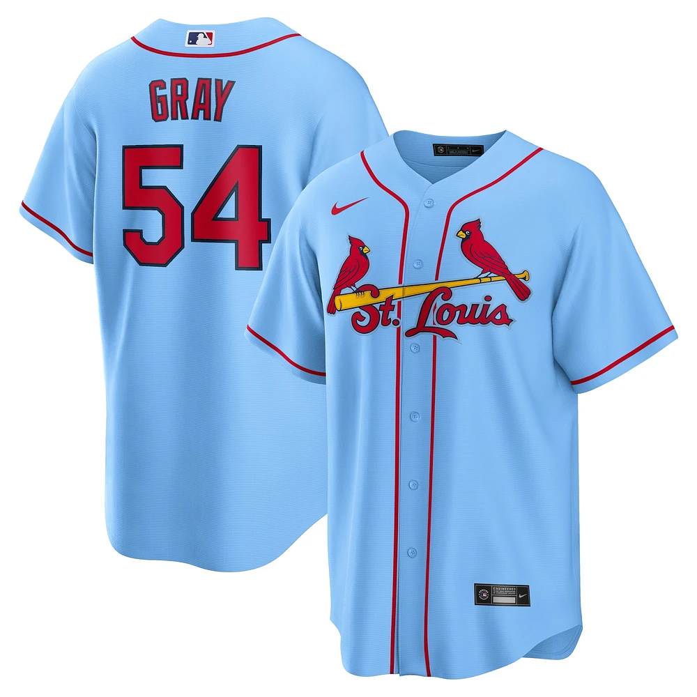 Maillot réplique alternatif Nike Sonny Gray bleu clair pour homme des Cardinals de St. Louis