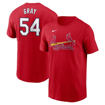 T-shirt Nike Sonny gris rouge pour homme avec nom et numéro Fuse des Cardinals de St. Louis