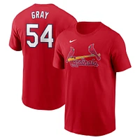 T-shirt Nike Sonny gris rouge pour homme avec nom et numéro Fuse des Cardinals de St. Louis