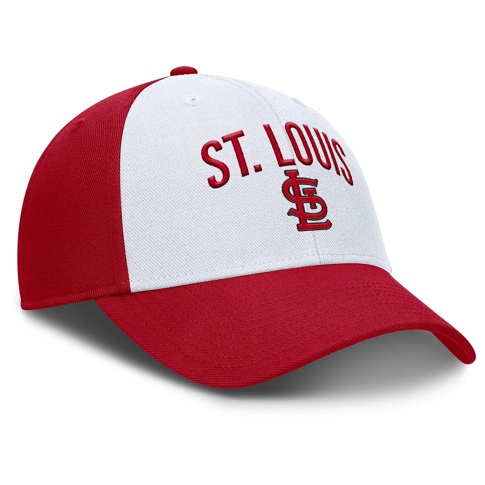 Casquette ajustable Nike blanche/rouge pour homme St. Louis Cardinals Club Performance