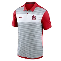 Polo Nike Performance à rayures Vapor blanc/rouge pour homme des Cardinals de Saint-Louis