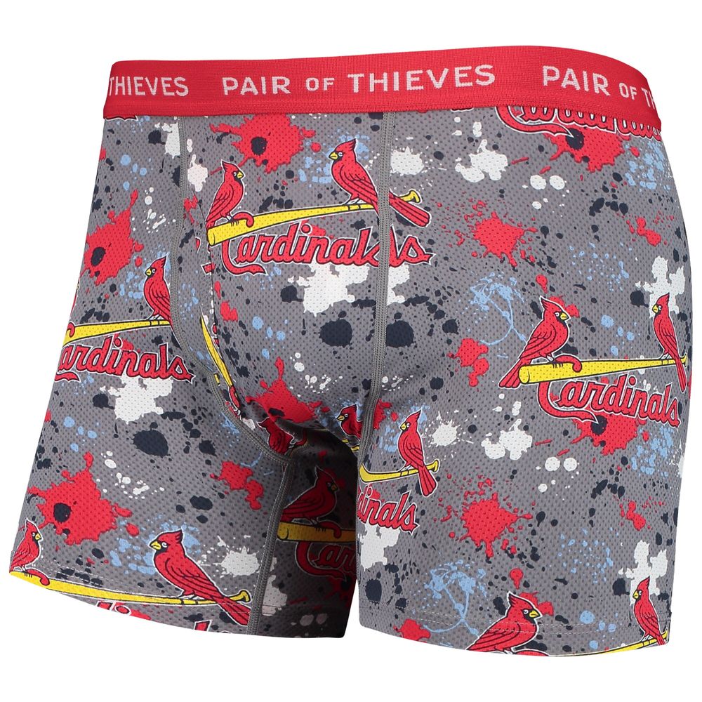 Men's Pair of Thieves Gray/Navy St. Louis Cardinals Super Fit 2-Pack Boxer Briefs Set