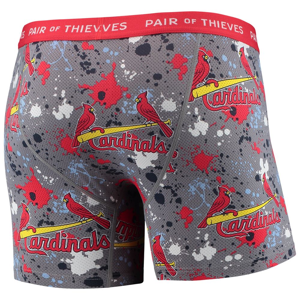 Men's Pair of Thieves Gray/Navy St. Louis Cardinals Super Fit 2-Pack Boxer Briefs Set