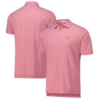 Polo rouge en jersey extensible à rayures Jubilee des Cardinals de St. Louis Peter Millar pour hommes