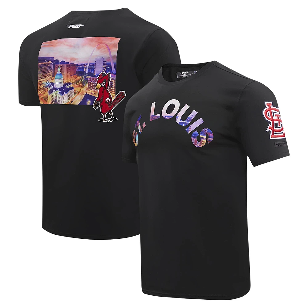 T-shirt noir Pro Standard pour hommes, St. Louis Cardinals, paysage urbain