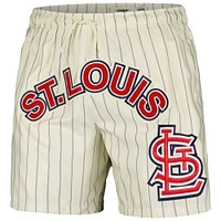 Men's Pro Standard Cream St. Louis Cardinals Pinstripe Retro Classic Woven Shorts