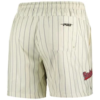 Men's Pro Standard Cream St. Louis Cardinals Pinstripe Retro Classic Woven Shorts