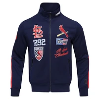 Men's Pro Standard Navy St. Louis Cardinals Fast Lane Full-Zip Track Jacket