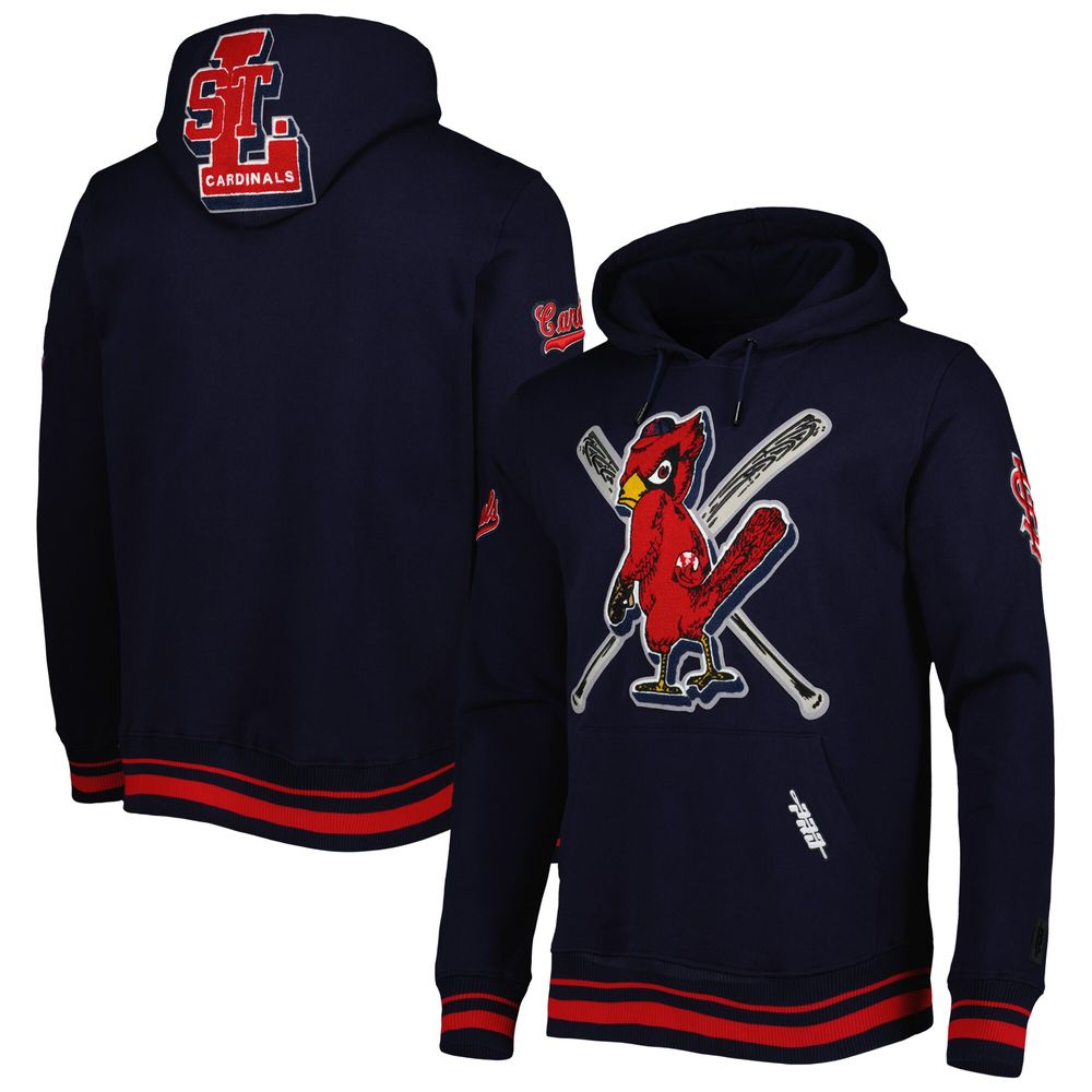 Men's Pro Standard Navy St. Louis Cardinals Mash Up Logo Pullover Hoodie