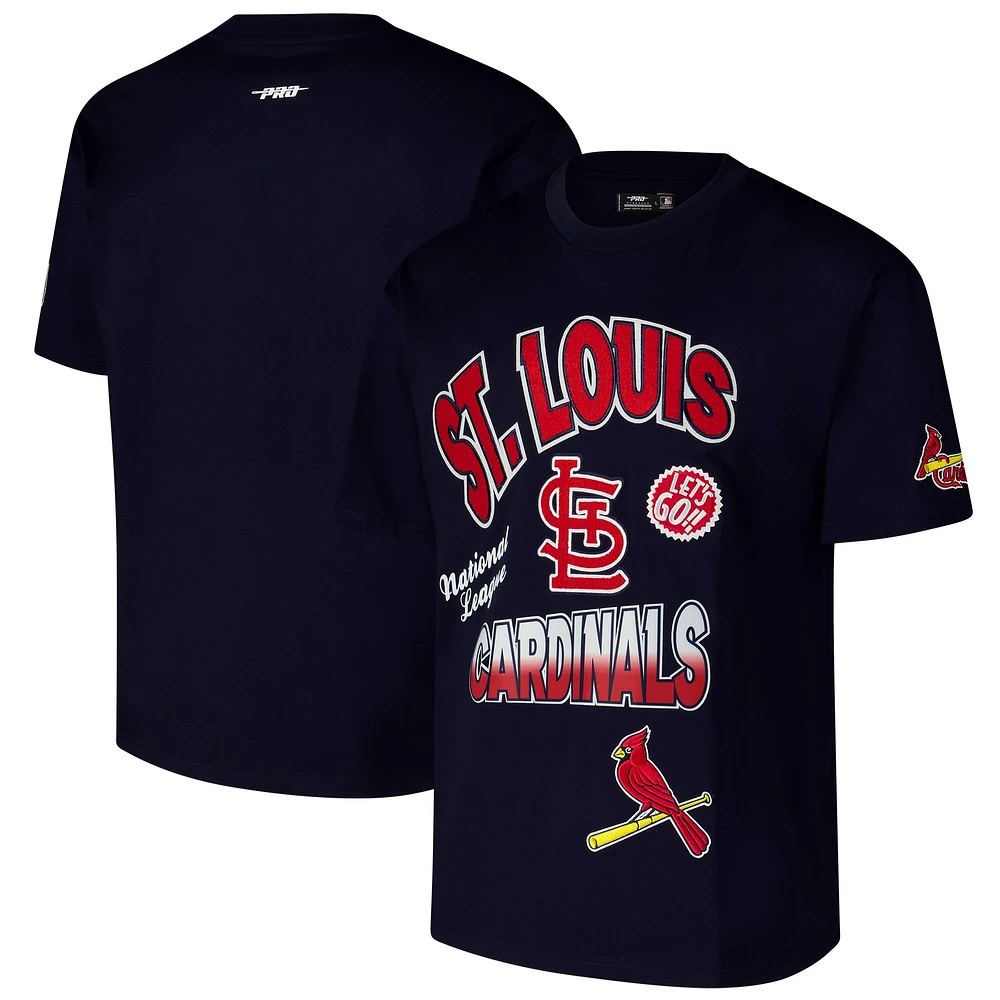 T-shirt à épaules tombantes Turn It Up Pro Standard bleu marine pour homme des Cardinals de St. Louis