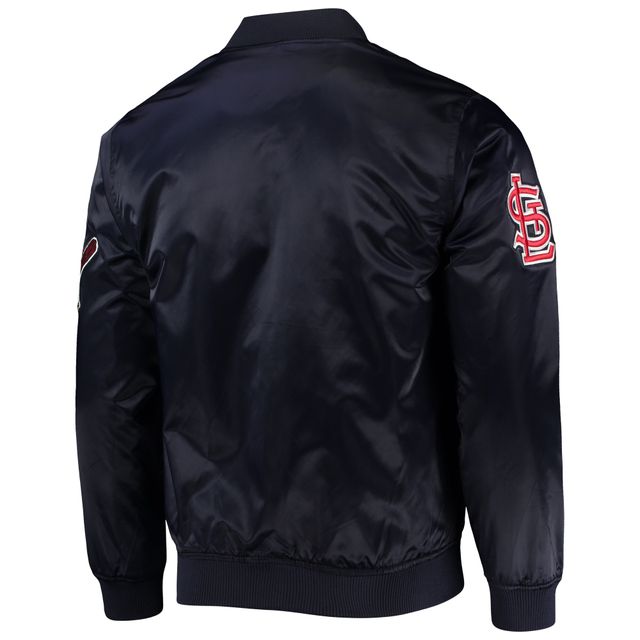 Veste à boutons-pression en satin pour homme St. Louis Cardinals Wordmark Pro Standard bleu marine