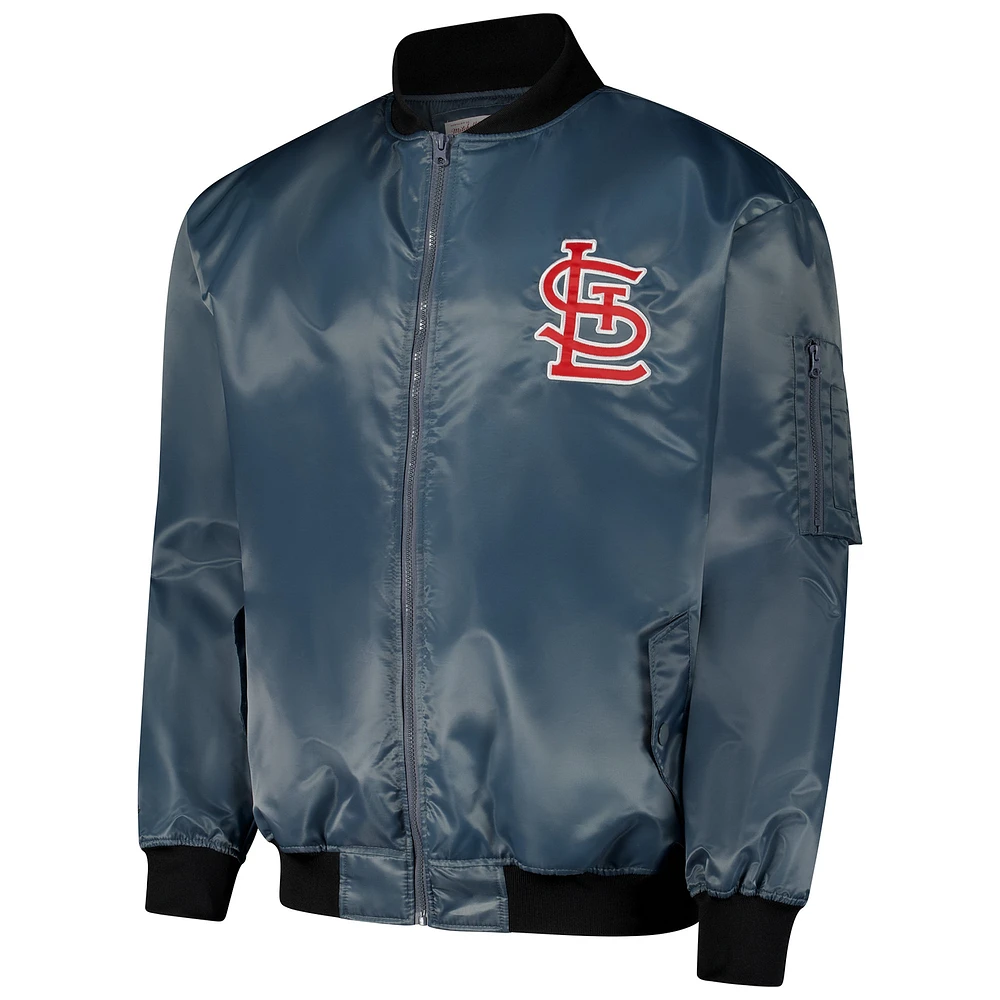 Men's Profile Charcoal St. Louis Cardinals Big & Tall Full-Zip Bomber Jacket