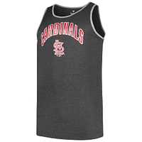 Men's Profile Heather Charcoal St. Louis Cardinals Big & Tall Arch Over Logo Tank Top