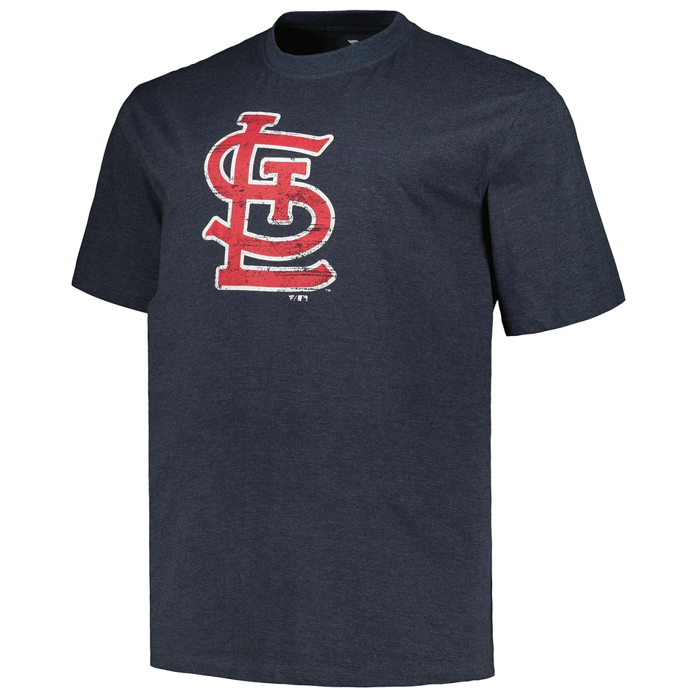 T-shirt avec logo vieilli pour hommes, bleu marine chiné, St. Louis Cardinals, grand et