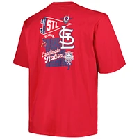 T-shirt à zone divisée pour hommes Profile Red St. Louis Cardinals Big & Tall