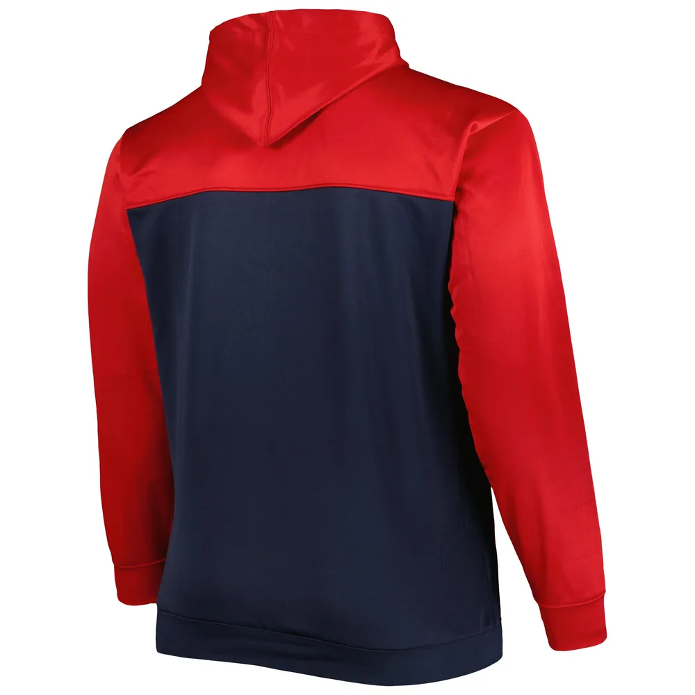 Men's Red/Navy St. Louis Cardinals Big & Tall Yoke Full-Zip Hoodie