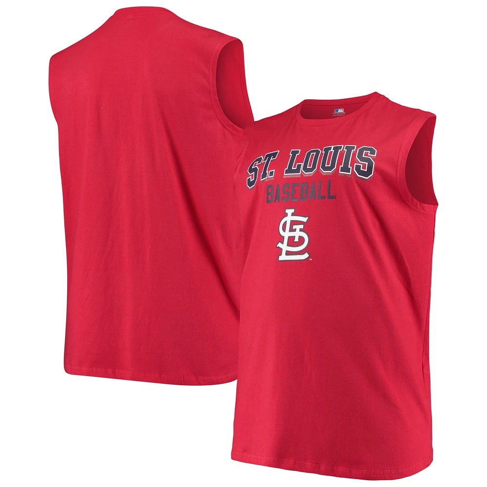 Men's Red St. Louis Cardinals Big & Tall Muscle Tank Top