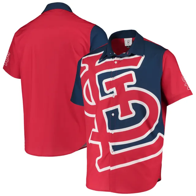 St. Louis Cardinals Cutter & Buck Big Tall Stretch Oxford Long Sleeve Button-Down Shirt - Charcoal