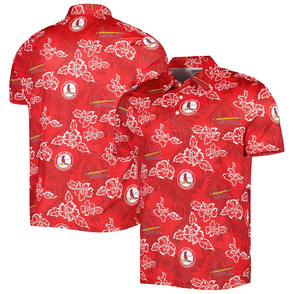 Polo pour homme Reyn Spooner Red St. Louis Cardinals Cooperstown Collection Puamana Print