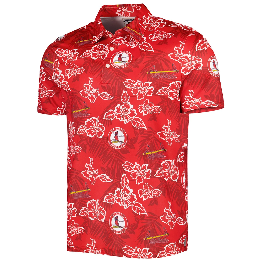 Polo pour homme Reyn Spooner Red St. Louis Cardinals Cooperstown Collection Puamana Print