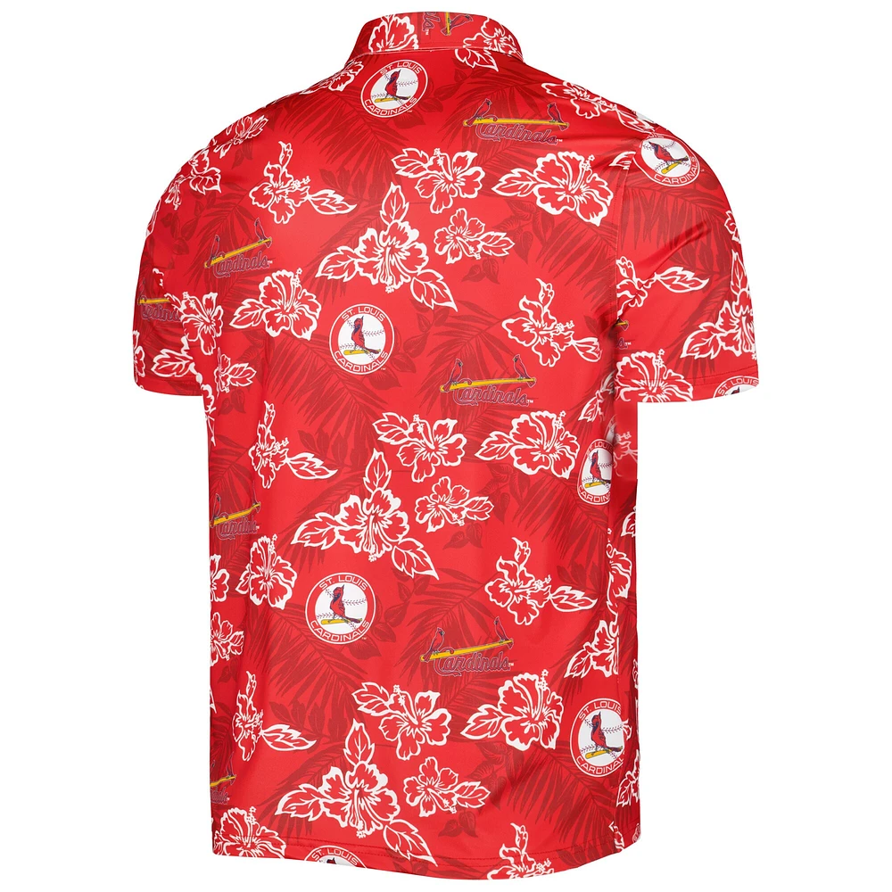 Polo pour homme Reyn Spooner Red St. Louis Cardinals Cooperstown Collection Puamana Print