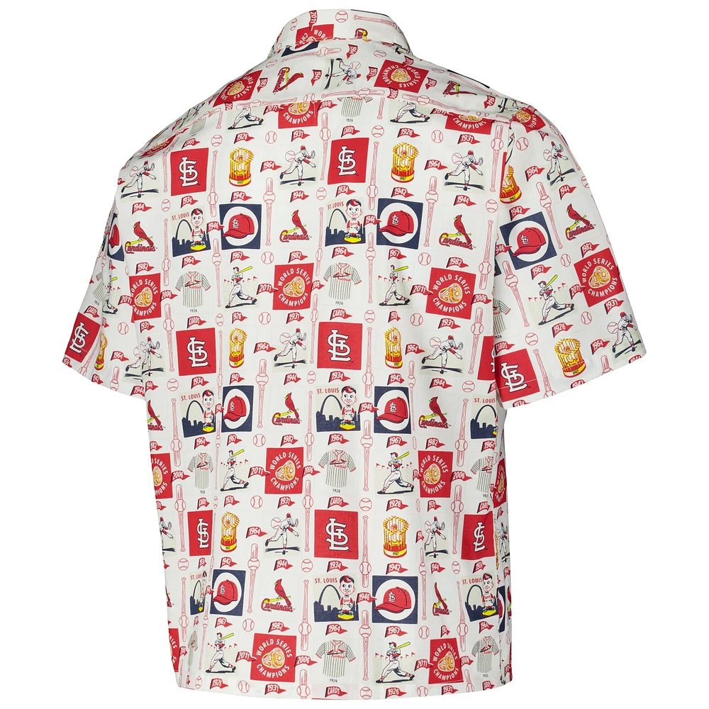 Chemise boutonnée Reyn Spooner pour hommes, blanche, St. Louis Cardinals Champions Scenic Button-Up