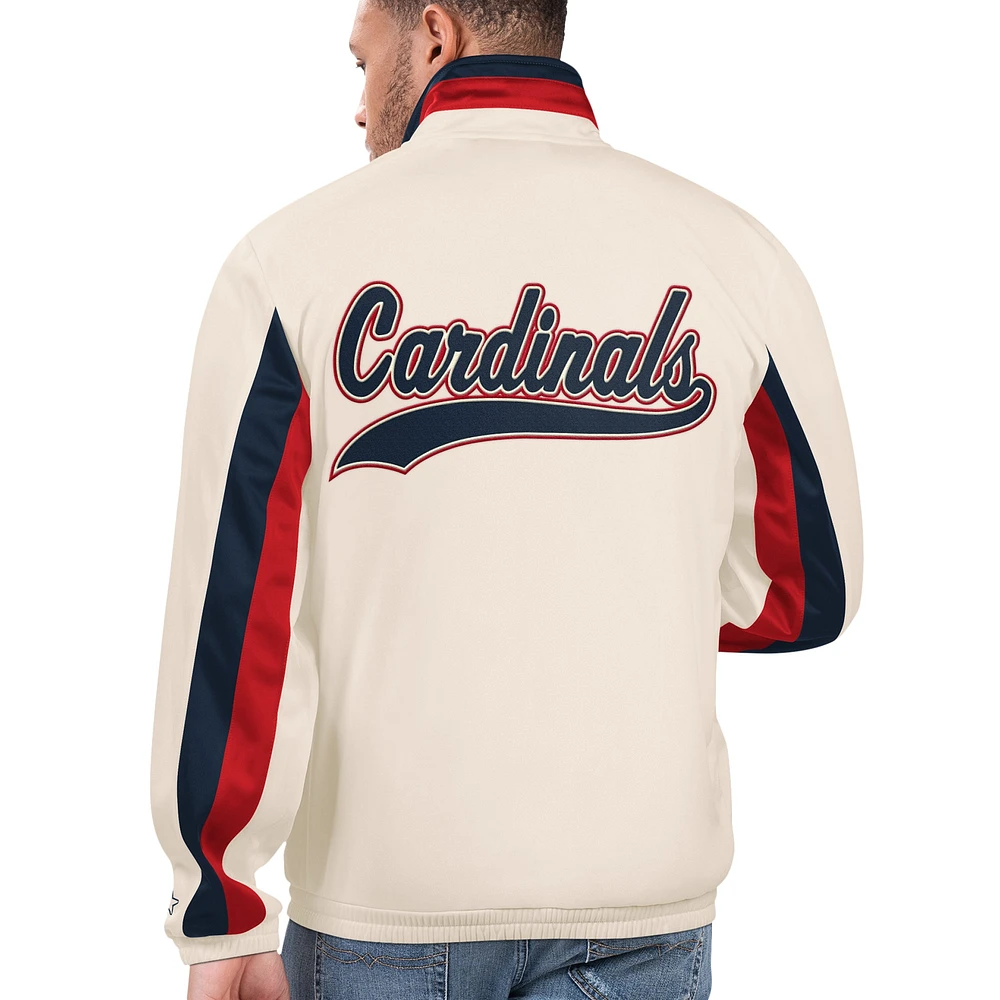 Veste de survêtement entièrement zippée Starter Cream St. Louis Cardinals Rebound Cooperstown Collection pour hommes