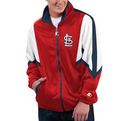 Veste entièrement zippée Starter Red St. Louis Cardinals Lead Runner pour hommes