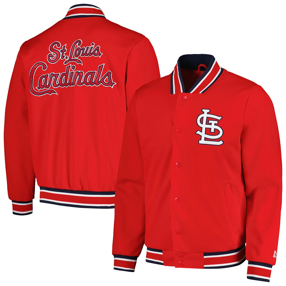 Veste à bouton-pression Starter Red St. Louis Cardinals Secret Weapon pour hommes