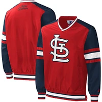 Men's Starter Red St. Louis Cardinals Yardline V-Neck Pullover Windbreaker