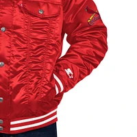 Veste de camionneur à bouton-pression en satin pour hommes Starter x Levi's Red St. Louis Cardinals Silver Tab