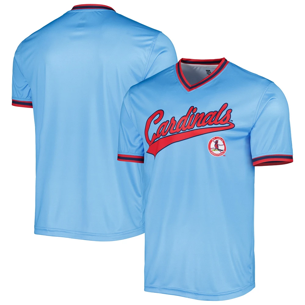 Maillot Homme Stitches Bleu Clair St. Louis Cardinals Cooperstown Collection Team