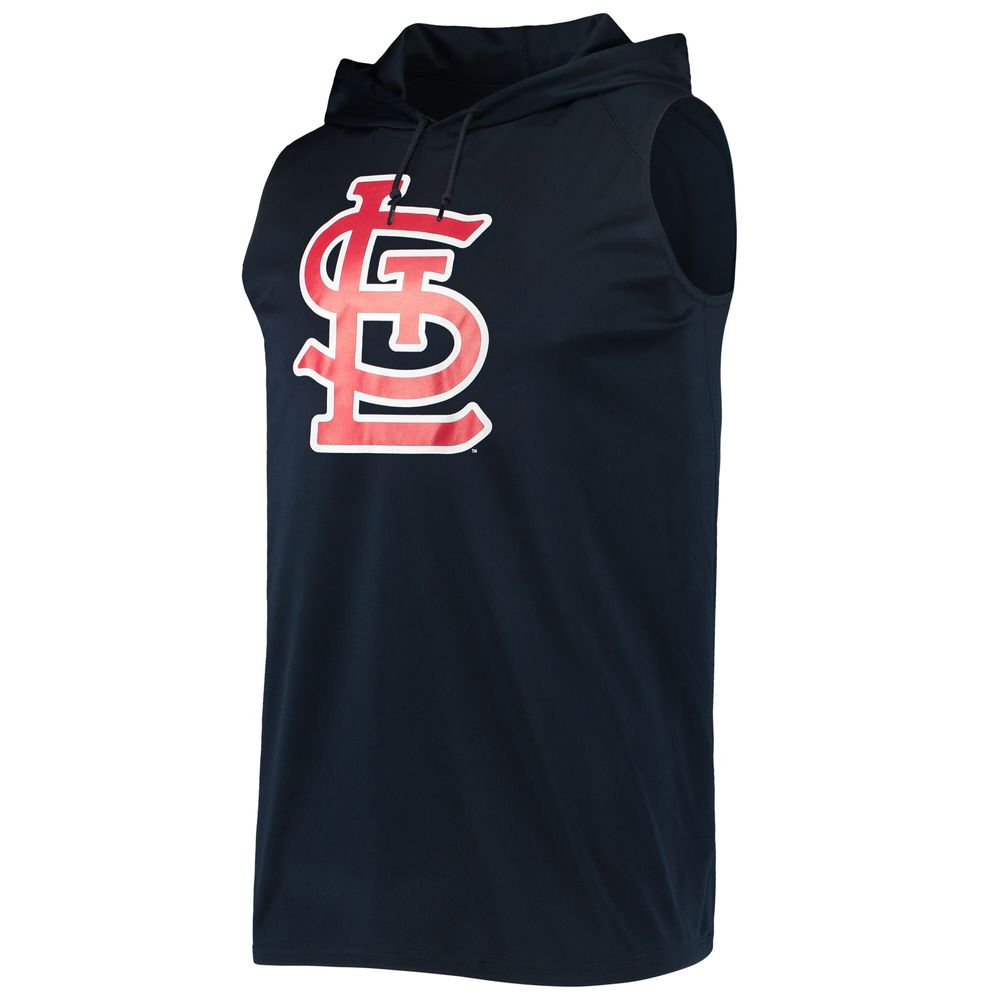 Men's Stitches Navy St. Louis Cardinals Sleeveless Pullover Hoodie