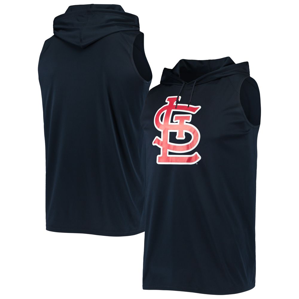 Men's Stitches Navy St. Louis Cardinals Sleeveless Pullover Hoodie