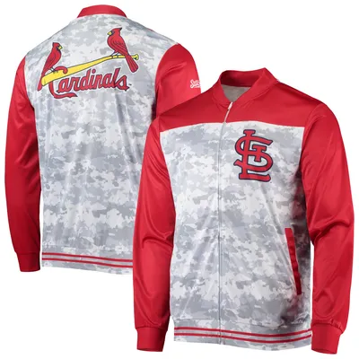 Lids St. Louis Cardinals Big & Tall Raglan Full-Zip Track Jacket -  Red/Heather Gray