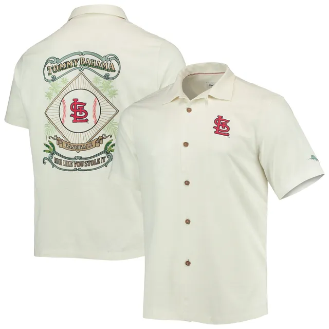 Men's St. Louis Cardinals Tommy Bahama Gray Bay Back Panel Button