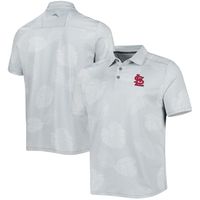 Men's Tommy Bahama Gray St. Louis Cardinals Palm Coast Delray Fond IslandZone Allover Polo