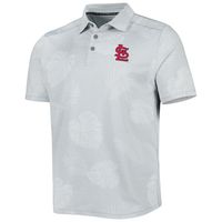 Men's Tommy Bahama Gray St. Louis Cardinals Palm Coast Delray Fond IslandZone Allover Polo