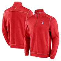 Sweat-shirt Tommy Bahama rouge St. Louis Cardinals Tobago Bay Tri-Blend Quarter-Zip pour hommes