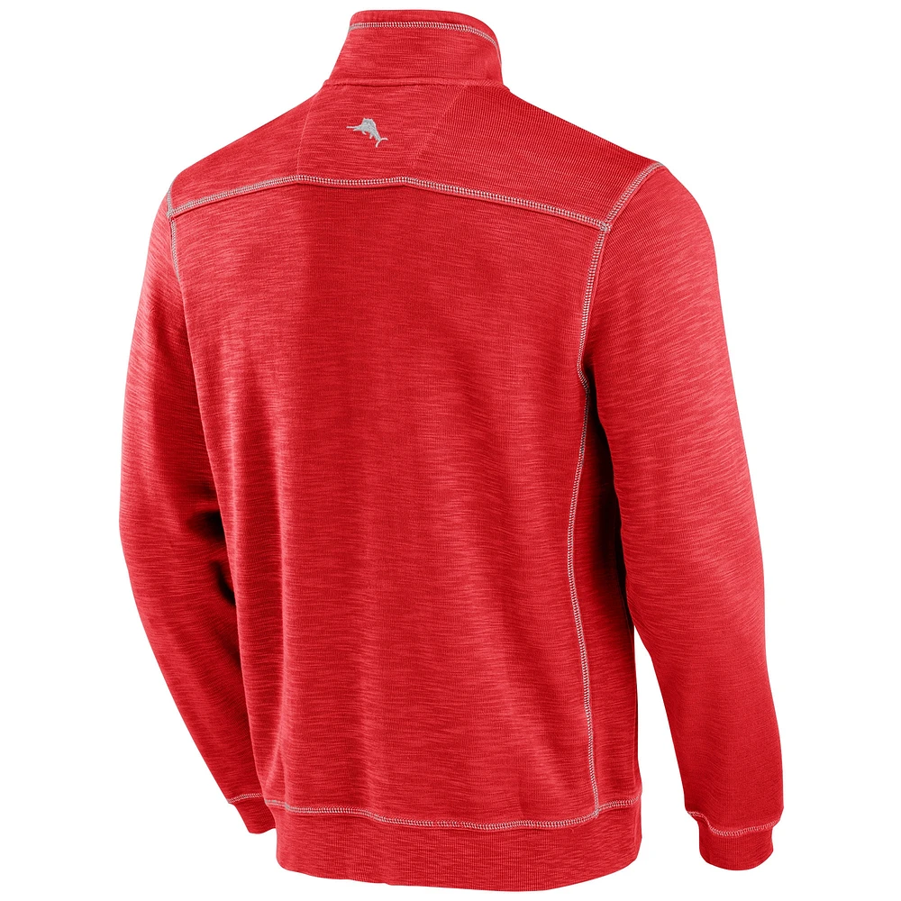 Men's Tommy Bahama Red St. Louis Cardinals Tobago Bay Tri-Blend Quarter-Zip Sweatshirt