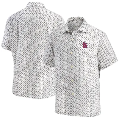 St. Louis Cardinals Tommy Bahama Baja Mar Short Sleeve Button-Up Shirt - White