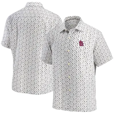 Atlanta Braves Tommy Bahama Fuego Floral Short Sleeve Button-Up