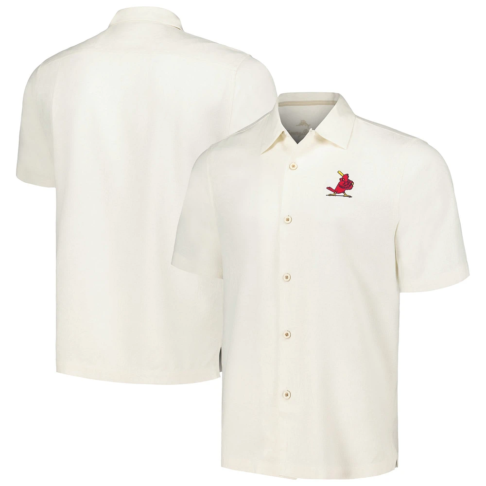 Chemise boutonnée Tommy Bahama Sport Tropic Isles Camp des Cardinals de Saint-Louis pour homme, blanc