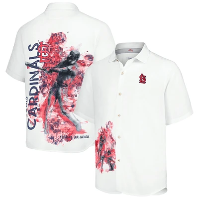 Chemise boutonnée Tommy Bahama pour hommes, St. Louis Cardinals, Veracruz Ace Islanders, blanche